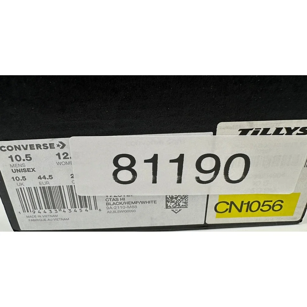 Converse‎ Chuck Taylor Shoes Unisex Mens 10.5 Womens 12.5 Black Hi Dip Dye NEW - Picture 9 of 9